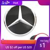 2025 Hot For Mercedes Benz Front Grill Mirror Emblem Glossy Black And Chrome Silver 3D Style Emblems For Mercedes Benz A B C E S