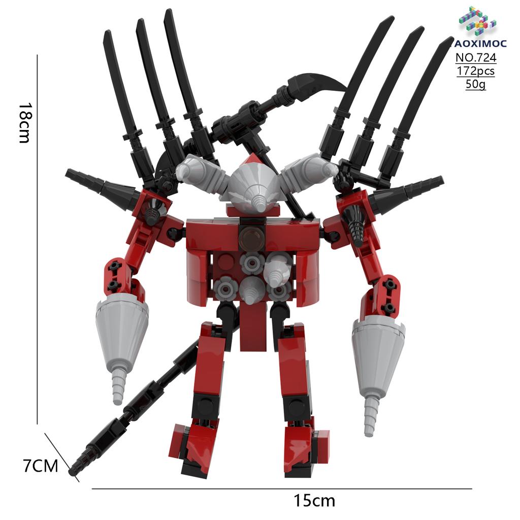 MOC Игрушки из кубиков Модель Совместимый Робот с Туалетом Скибиди Абстрактные Строительные Блоки Монитор Телевизор Динамик