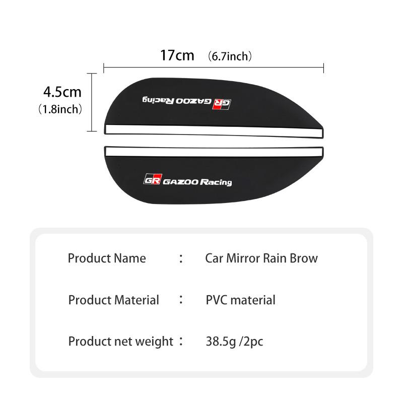 For S0 2PCS Soft Rubber Rearview Mirror Rain Eyebrow Styling Accessories GR MN Crown RAV4 Yaris Land Cruiser Corolla Prius JH0