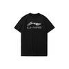 Letter Logo Print Slim Fit Short Sleeve T-Shirt Unisex Tops Black ATST631-1