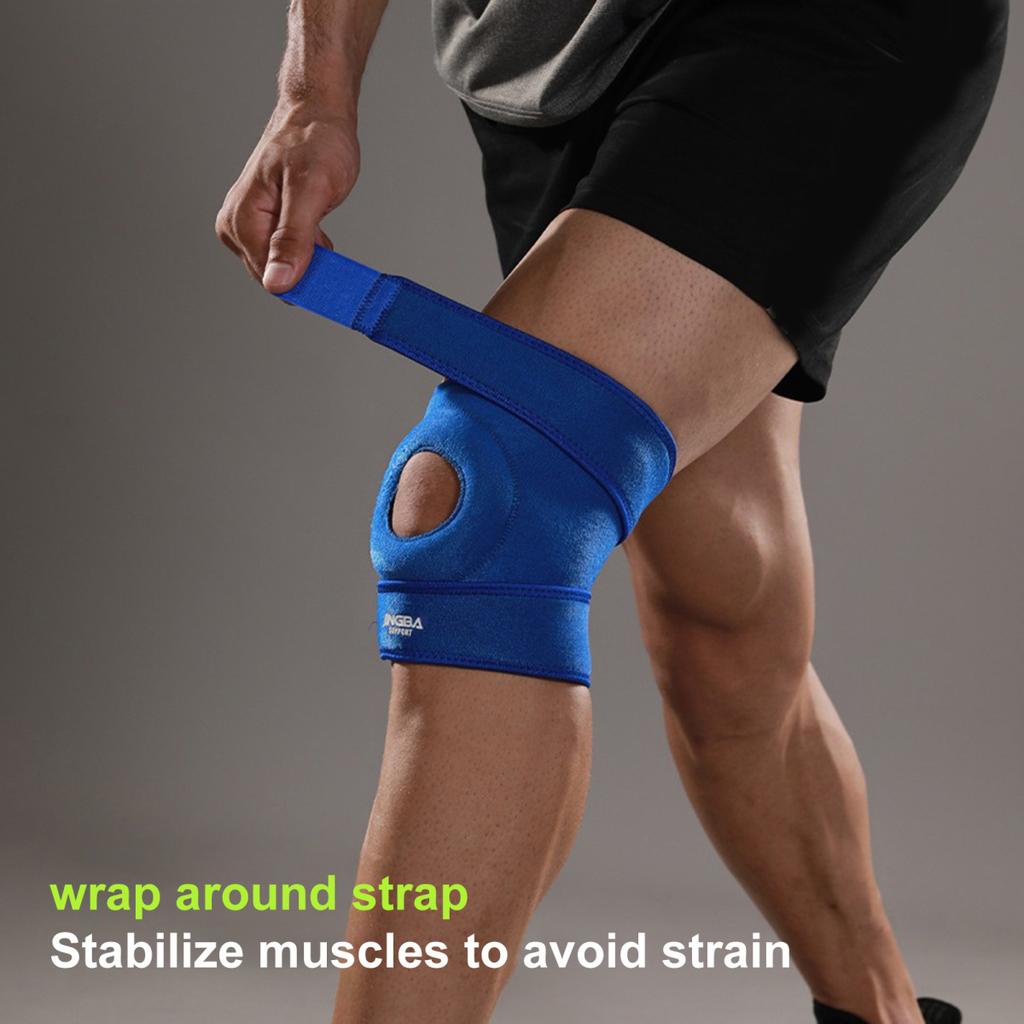 Наколенник с открытой коленной чашечкой, нескользящий, регулируемый, дышащий, для мужчин и женщин, пеший туризм, баскетбол, езда на велосипеде, бег, артрит, поддержка боли, наколенники, накладки на рукава