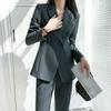 Spring And Autumn Grey Suit Women's Professional Fashion Set Formal Work Suit Suit
