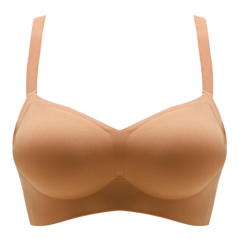 Korean Comics Seamless Push-Up Bra for Small Busts - Wireless, Thickened, and Large Fixed Cups
