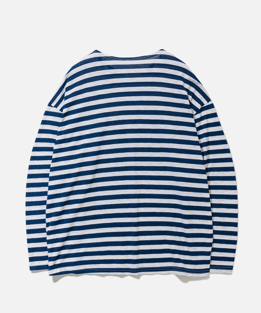 VASTIC Sloped Stripe Long Sleeve_Blue / White