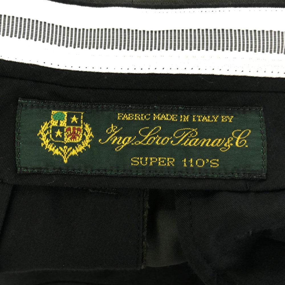 loro piana Вышивка Двухскладочные Шерстяные брюки Зеленая система Мужские Б/У