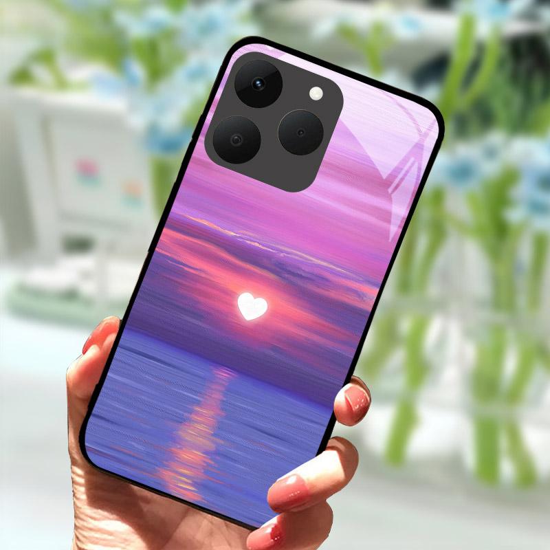 Роскошный чехол из закаленного стекла для Realme 15T 5G, ударопрочный жесткий ПК чехол для телефона для Realme 15 T RMX5112, чехол с защитой камеры Funda