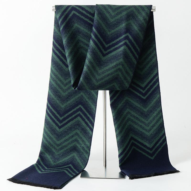 2025 Autumn And Winter New Men'S Fleece Imitation Cashmere Scarf Business Casual British Style Versatile British Style Versatile