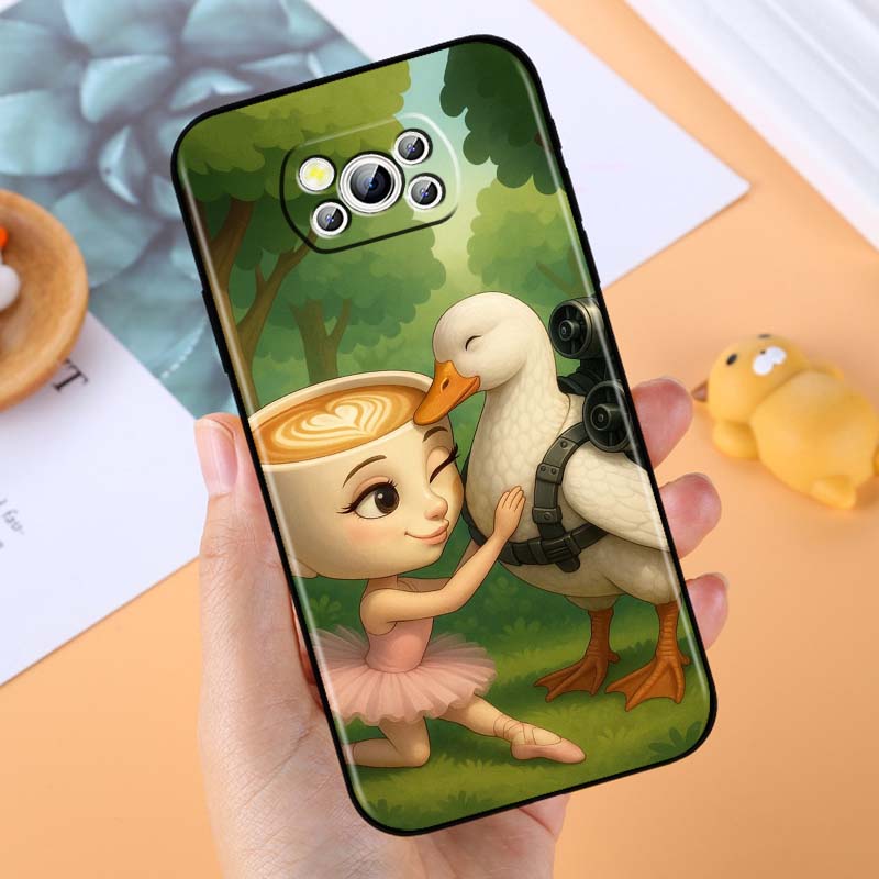 Чехол для телефона с узором Tung Tung Tung Sahur для Xiaomi Mi Poco F3 F4 F5 F6 X3 X4 X5 X6 X7 M3 M4 M5 M6 M7 GT Pro 5G Черный