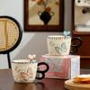 Милая кружка с бантиком высокой ценности, подглазурная керамическая чашка, бытовая чашка для питья с ложкой, подарок на день рождения для женщины