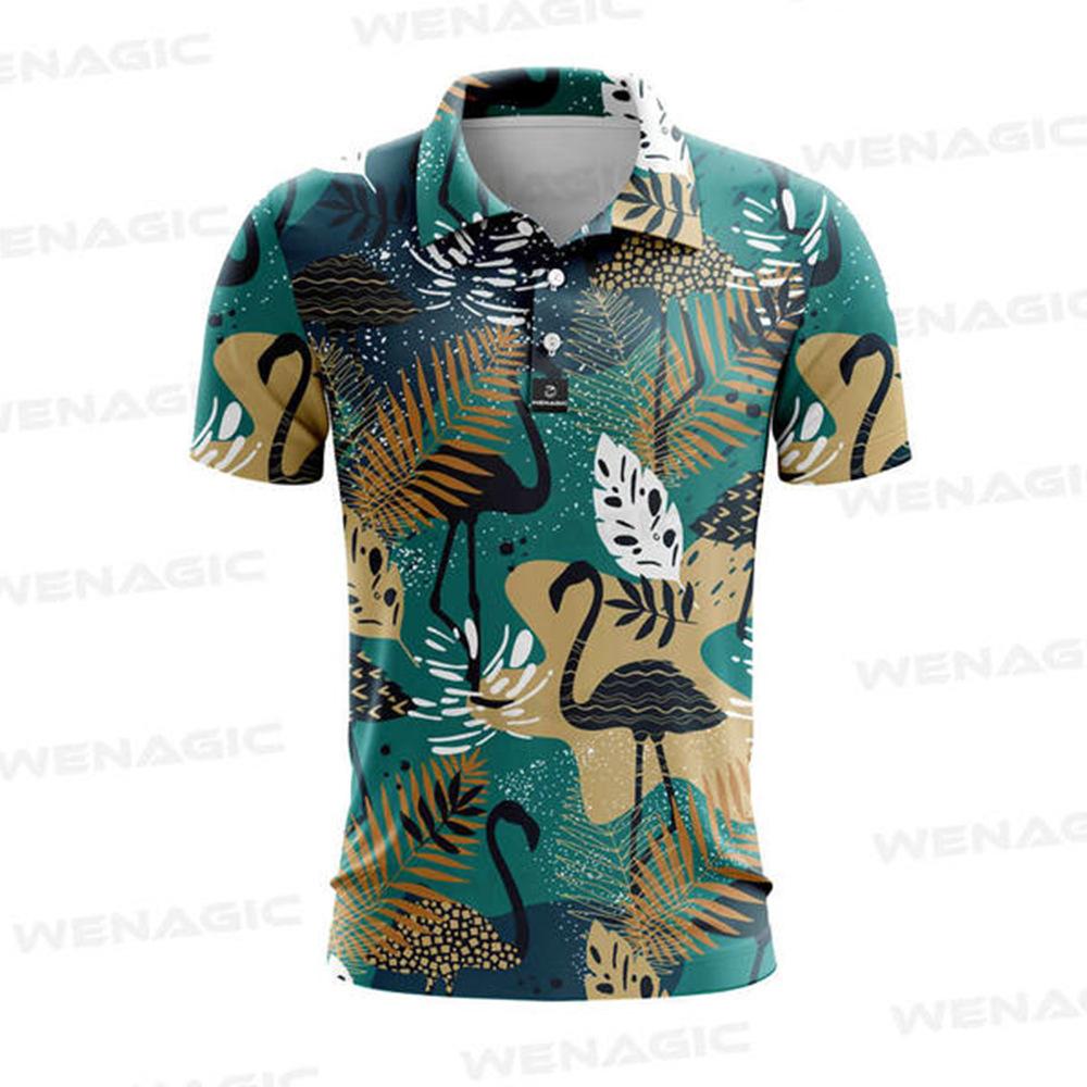 Men's Short Sleeve Golf Shirt Printed T-Shirt Quick Drying Breathable Jersey Outdoor Sports
