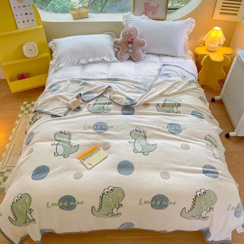 Одеяло с рисунком милого медведя из мультфильма, супер мягкое, уютное, легкое, теплое, флисовое одеяло для путешествий, домашнего дивана, кровати