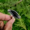 Black Onyx Gemstone Sterling Silver Statement Promise Mother Flower Ring Jewelry