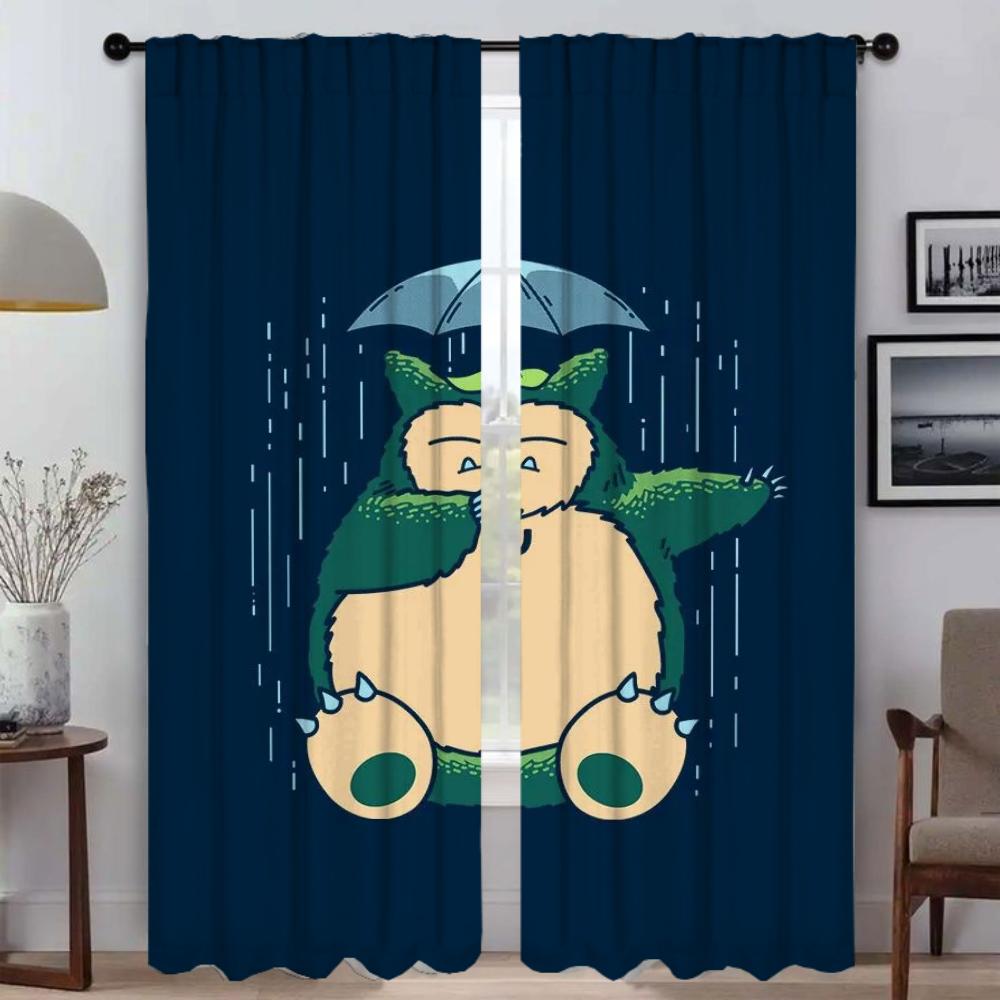 Шторы для спальни Покемоны Современные шторы для гостиной 2 штуки Шторы-тени Перегородка Блэкаут штора Украшение на Хэллоуин