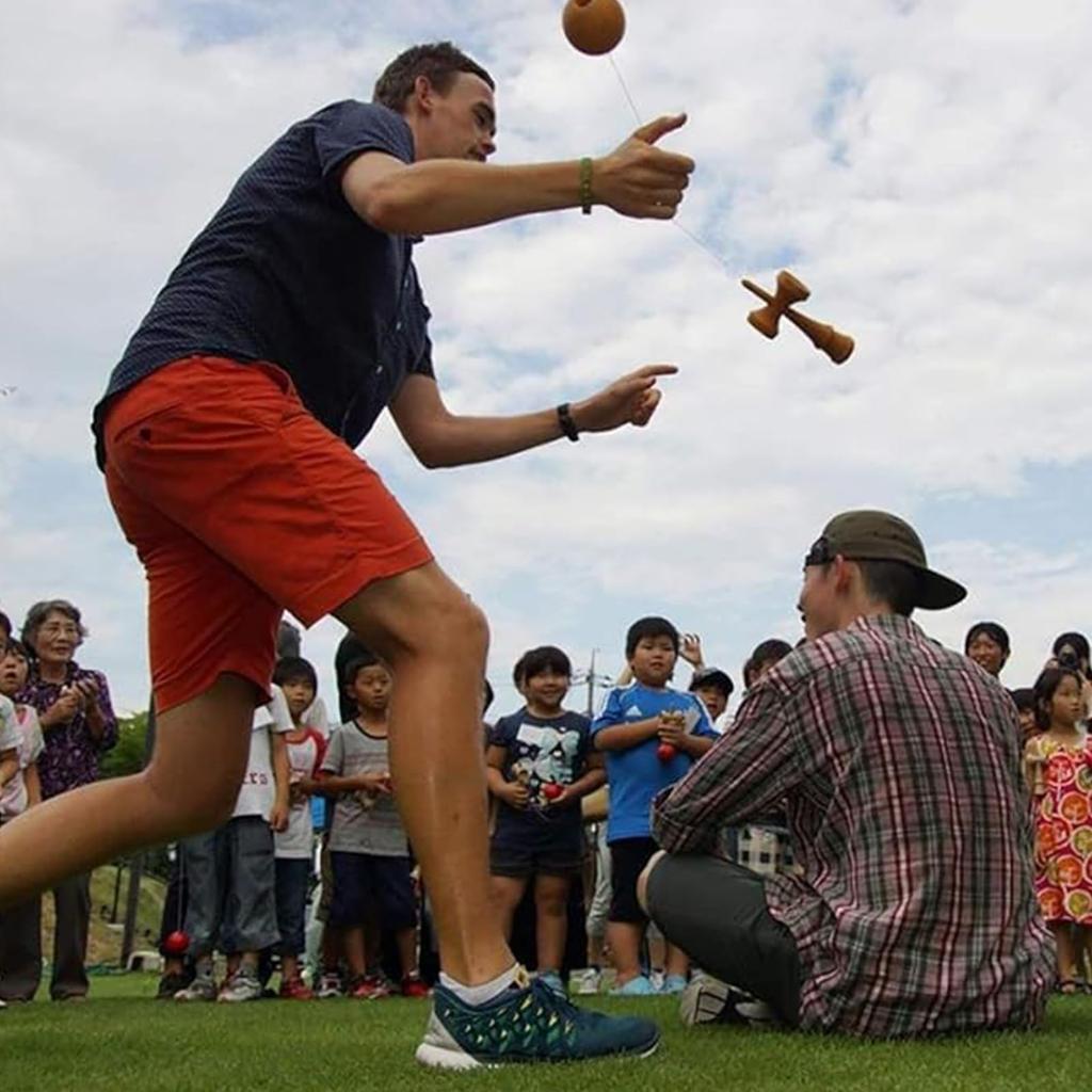 Набор Кендама Озора из 3 предметов, Деревянная Кендама для соревнований и практики (Черный, Желтый и Зеленый)