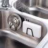 Stainless Steel Sponge Holder Rack Shelf Adhesive Kitchen Sink Organizer Bathroom Kitchen Dishcloth Holder For Towel Rag Hanger