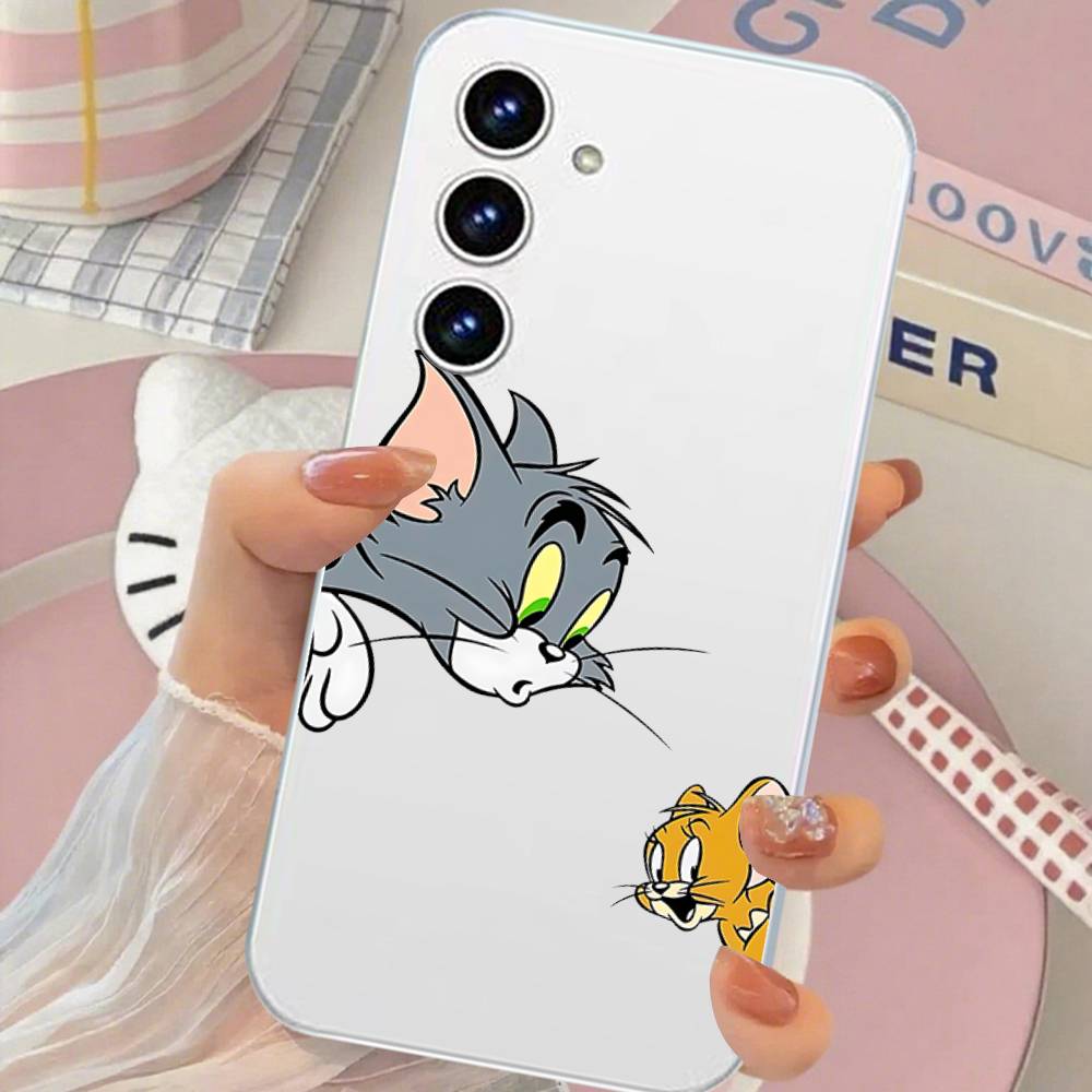 Милый Чехол Для Телефона Джерри И Том Для Samsung Galaxy Прозрачная Крышка A52 A12 A51 S21 Edge S22ULTRA S23 S24 S20LITE Plus Ultra