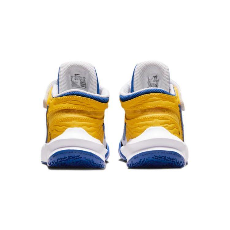 Nike Team Hustle D 10 FlyEase PS Белый Желтый Охра Королевский Синий DZ2761-141