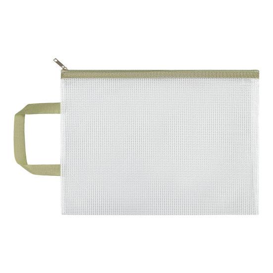 Transparent File Holder Zipper Bag with Handle PVC Waterproof Large Capacity Document Storage Bag Office Supplies