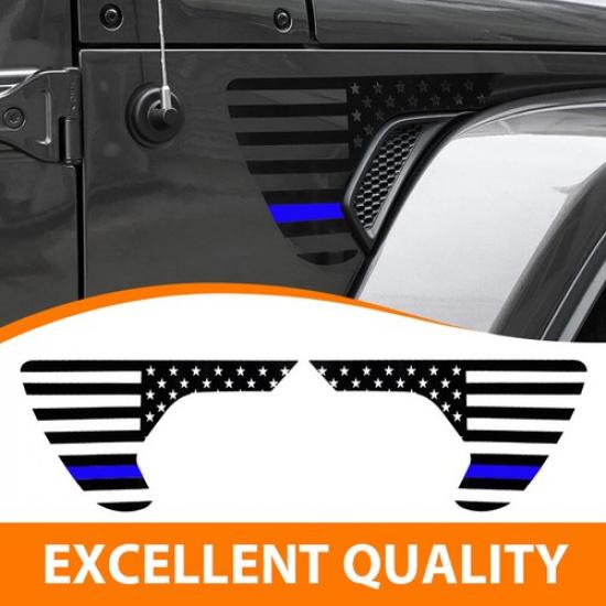 Fits 2018-2025 Jeep JL Wrangler JT Gladiator Fender Vent Decals American Flag US