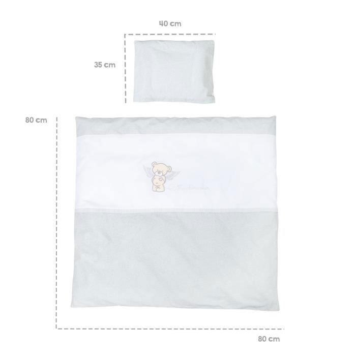 ROBA Berceau Complet "Heartbreaker" avec Fonction de Verrouillage - 40 x 90 cm - Blanc