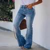High Waisted and Hip Lifting Elastic Flared Jeans Women's Commuting Fashion Denim Trousers Spring and Summer