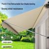 Greenseek Punch-Free Hand-Crank Folding Shop Awning