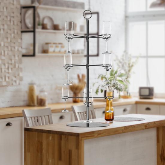 Металлическая башня-подставка для шампанского, 3-х уровневая стойка для бокалов для вина, для вечеринок