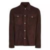 Коричневая натуральная замшевая кожаная рубашка на пуговицах мужская кожаная ручная работа стильная повседневная