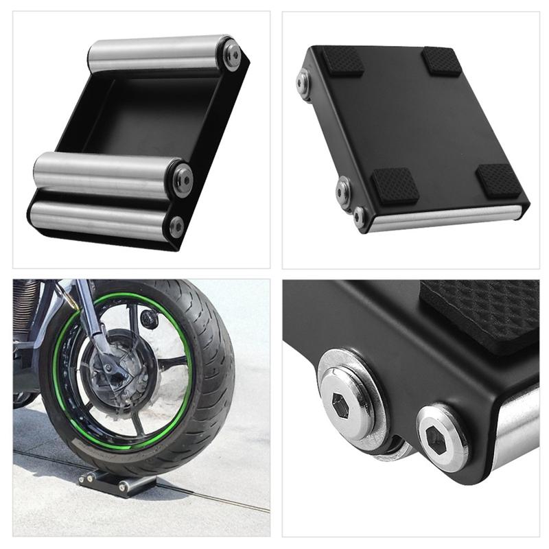 A28G-Universal Motorcycle Tire Cleaning Stand Tire Wash Bracket Portable Chain Clean Roller Ramp Lift Stand
