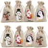 1pc Burlap Storage Bags, Christmas Style Storage Bags, Gift Ornament Wrapping Bags