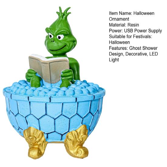 Ghost Bubble Bath Lamp Resin Craft Figure Halloween Decorative Ornament Living Room Bedroom Desktop Decoration