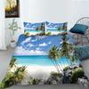 Постельное белье с рисунком 3D-пейзажа, односпальная двуспальная кровать, полноразмерная наволочка и пододеяльник, печать с изображением моря и растений, украшение дома из материала из микрофибры
