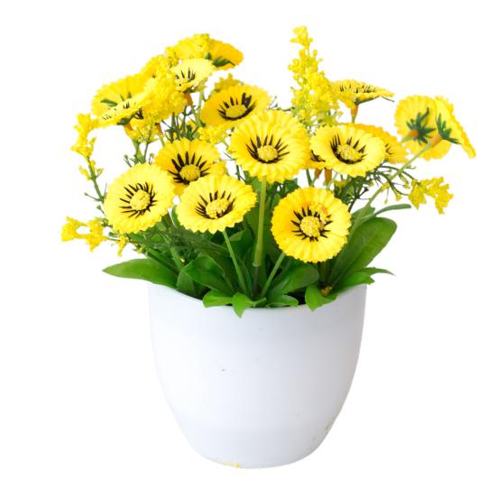 Artificial Flower Pot Chrysanthemum Desktop Decor Plastic Everlasting Fake Potted Plant