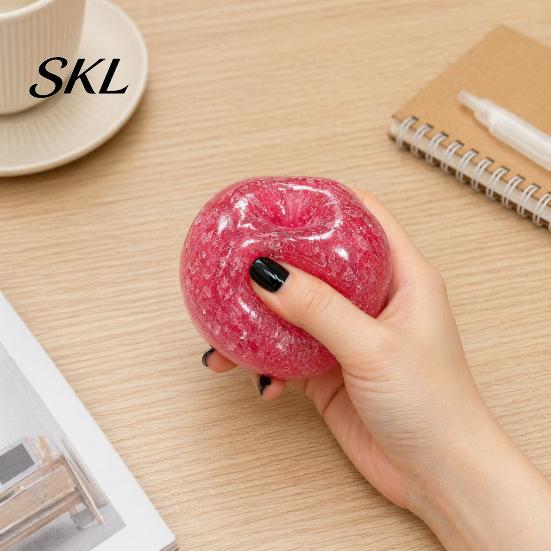 Portable Stress Reliever Relief Fruit Squeeze Toy, Soft Stretchy Sensory Shape Toy Fidget Home Office Worker Relaxation Desk TPR Ball