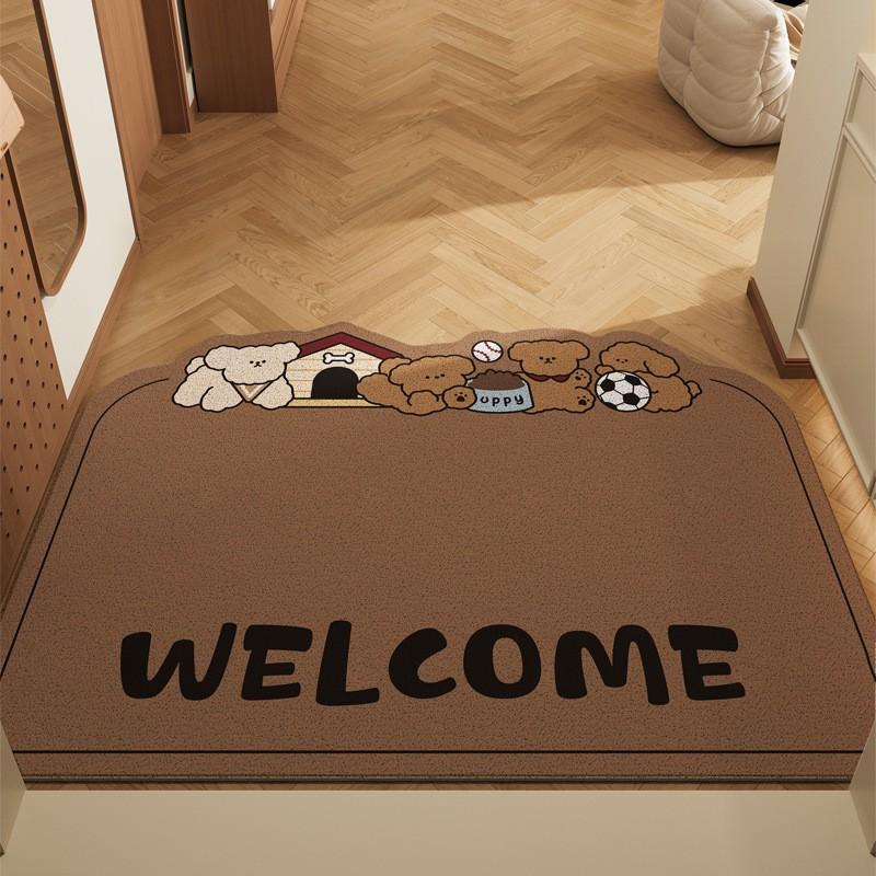 Cartoon Entry Doormat Non-slip Home Entrance Washable Cuttable PVC Coil Mat