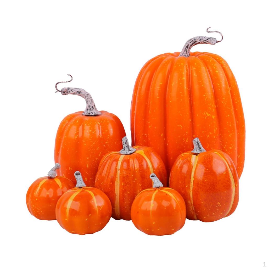 7 Pieces Artificial Vegetables Fake Foam Pumpkins Mini Simulation Model