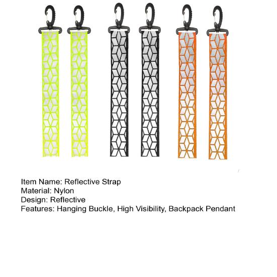 1/6 шт. светоотражающий ремешок с подвесной пряжкой, высокая видимость, альпинизм на открытом воздухе, кемпинг, велоспорт, безопасный отражатель, рюкзак, брелок, подвеска