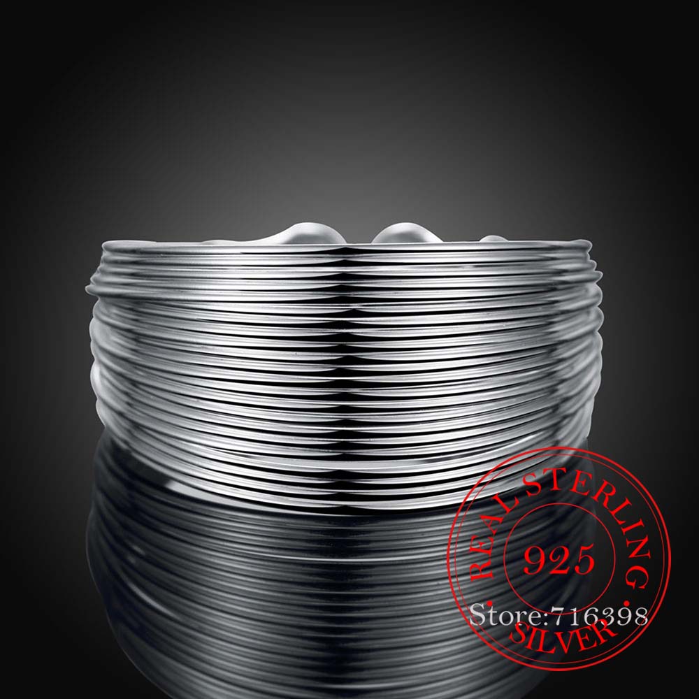 100% стерлинговое серебро 925 пробы Открытое кольцо Ins Минималистичные многослойные плетеные линии Кольцо для женщин Заявление Регулируемое кольцо