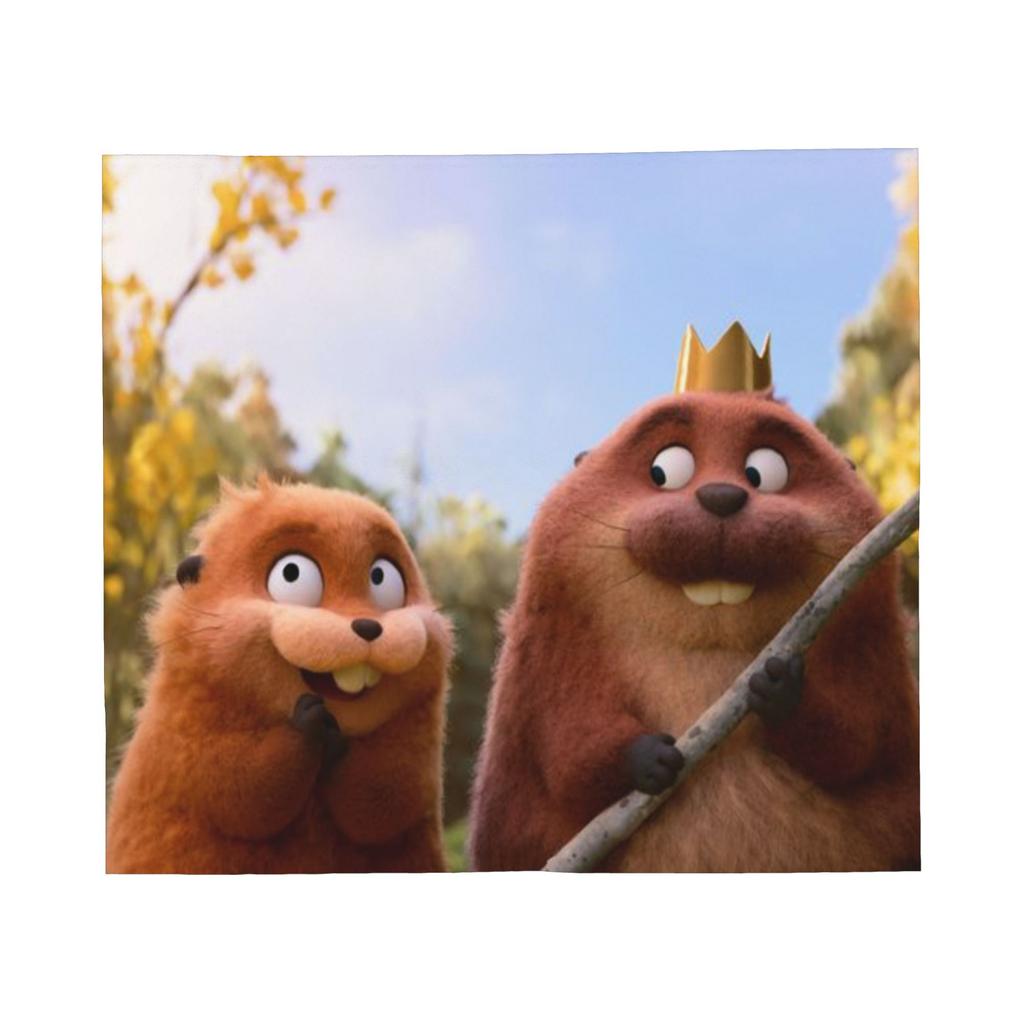 Hoppersed Cute Beaver Cartoon Flim 2026 Accessories Blanket Cozy Soft Throw Blankets for Bed 50x60 Inches Multisize Bedspread