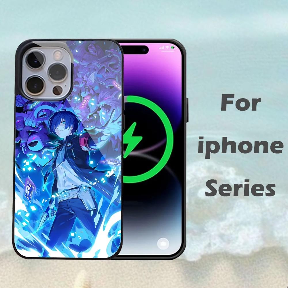 Чехол для телефона Persona 5 Аниме Для iPhone 16 15 14 13 Pro Max 11 12 Mini Зеркало Алекса Для беспроводной зарядки Magsafe Чехол