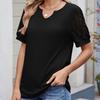 Весна и лето Новая однотонная свободная женская футболка с V-образным вырезом и короткими рукавами