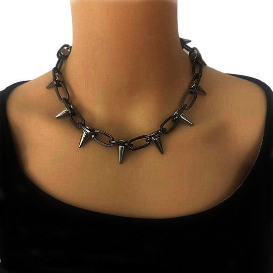 Yousheng Spike Choker для женщин и мужчин в стиле готики и панка, ожерелье с металлической цепочкой и шипами, рок-ночной клуб, ювелирные изделия с заклепками