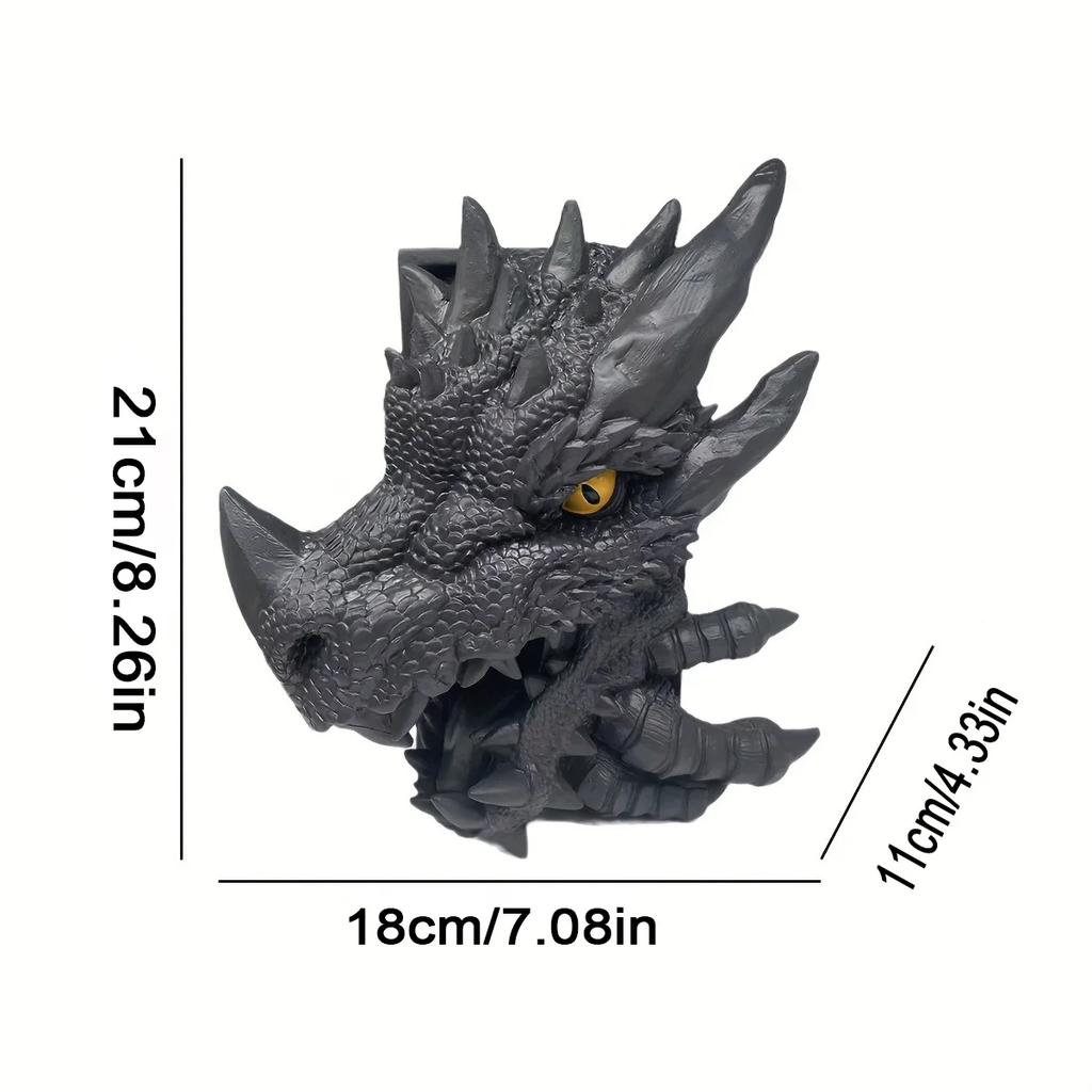 Декоративный подставка для книг в виде 3D-дракона, уголок для декора полки в стиле фэнтези, средневековый винтажный подставка для книг в виде дракона, подставка для игровых дисков, статуэтки для украшения книжной полки