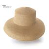 Women Summer Sun Hat Flat Top Large Brim Sun Protection Hat Solid Color Lightweight Straw Hat Beach Vacation Hat
