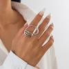 Геометрические металлические кольца Exaggerate Simple Finger Ring Elegant Hollow Out Ring Daily