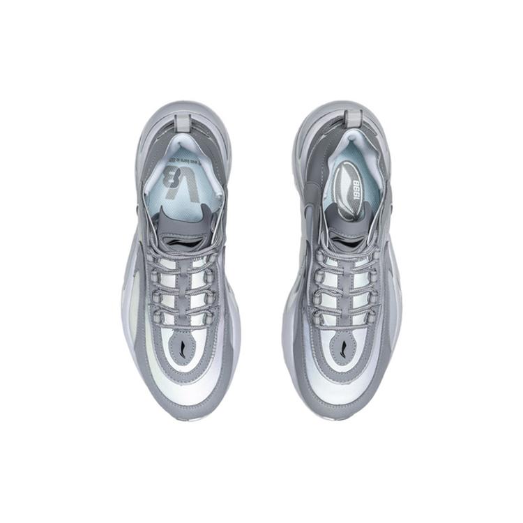 Li Ning Искусственная кожа, ТПУ Нескользящие Устойчивые к истиранию Низкие Беговые кроссовки Мужские Снежно-серый ARHQ063-4