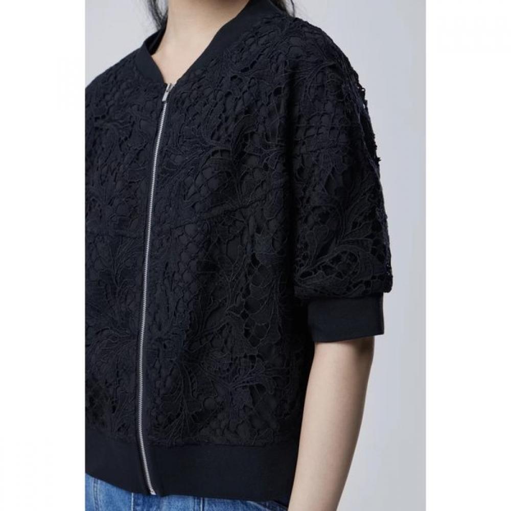 Benetton Lace Short Sleeve Zip Up Jumper Bajp92631
