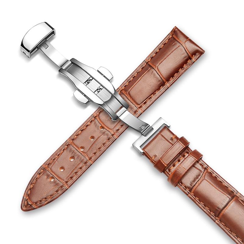 Браслет из натуральной кожи 18/20/22 мм + коробка для Tissot Seiko Samsung Galaxy 4 6 классический ремешок/46 мм/active 2/Huawei GT/2e/3 pro