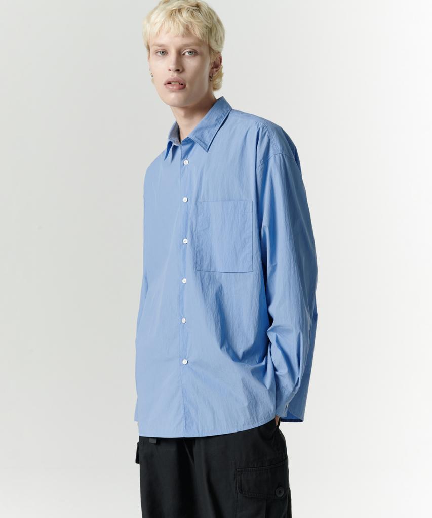 MUSINSA STANDARD [City Leisure] Cn Oversized Shirt [Socks Blue]