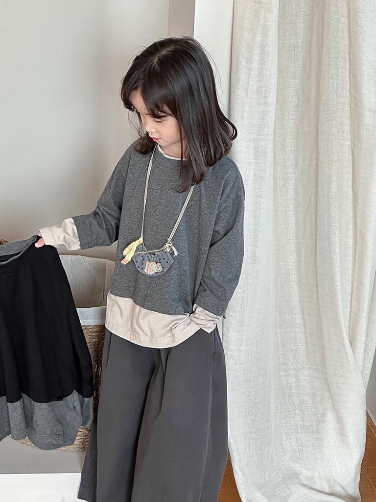 Jiaye Kids' 2025 Spring Color-block Long-Sleeve T-Shirts for Boys and Girls